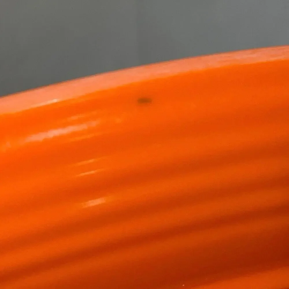 Set of 4 Melange Neon Tangerine 11” Coupe Ribbed Melamine Plates Y2K Style Retro